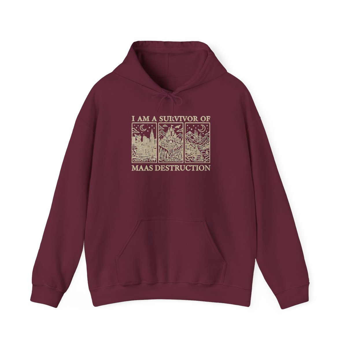 SJM Books Shirts + Hoodies: ACOTAR Gift for Romantasy Readers, Maas Destruction Tshirt, TOG C.C. Velaris Comfort Colors Hoodie + Hoodie | Sarah J. Maas / ACOTAR - alternate angle 4, merchandise