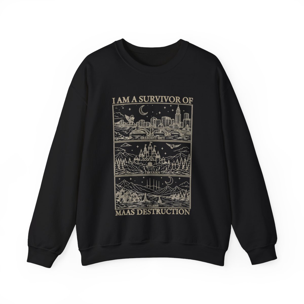 SJM Books Shirts + Hoodies Gift for Romantasy Readers: ACOTAR, C.C. & T.O.G, Maas Destruction Tee, Cotton Comfort Colors Sweatshirt | Sarah J. Maas / ACOTAR - alternate angle 4, merchandise